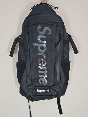 Supreme Backpack SS21 Black Transparent Logo Window Streetwear Hypebeast